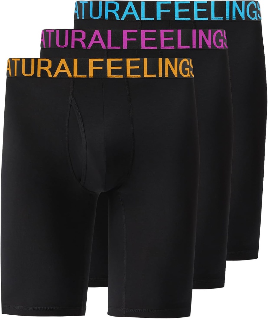 Natural Feelings Herre Undertøj Modal Boxer Broer 9 Tommer lange ben Boxer Broer til mænd Pack