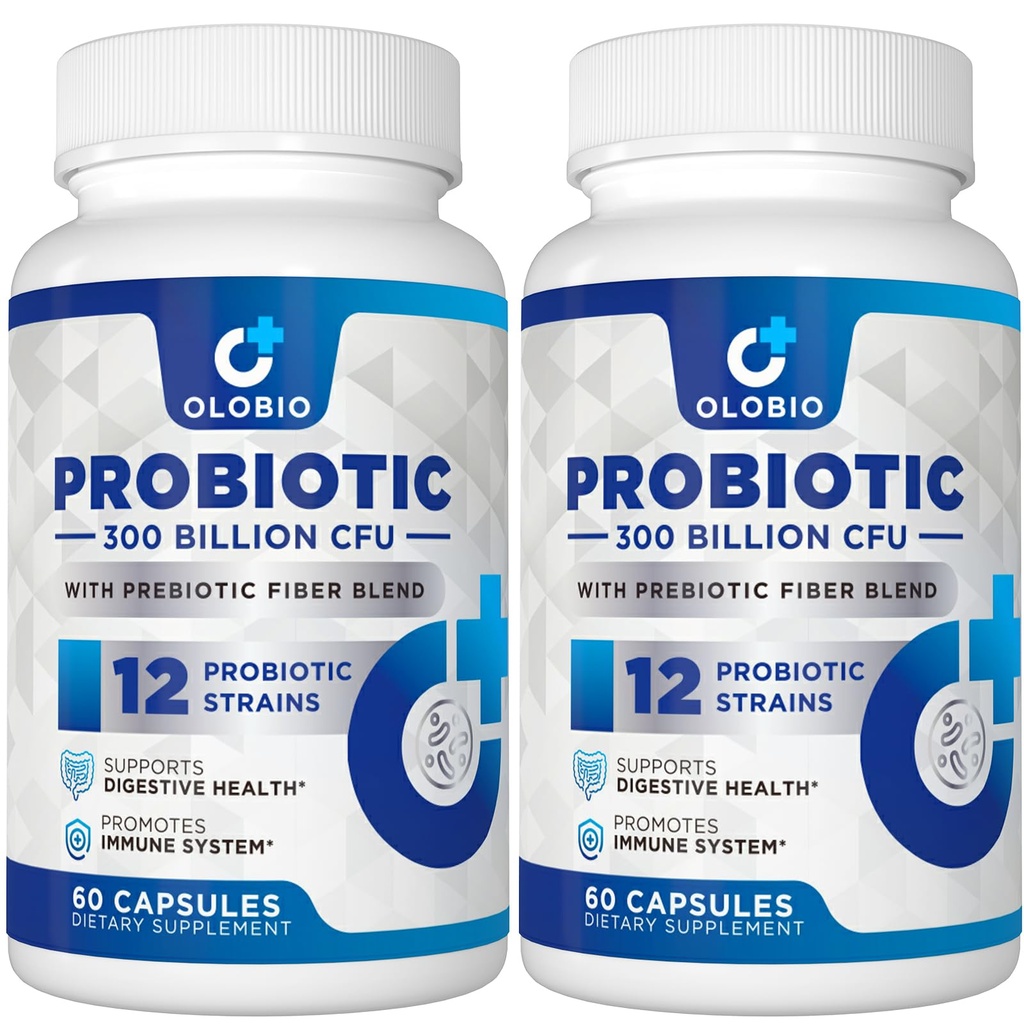300 Billion CFU Probiotic, 12 Strains with 3 Organic Prebiotics, Probiotics for Women and Men, Daily Supplement for Digestive, Immune, Gut & Bloating Health, Shelf Stable, Vegan, 120 Capsule