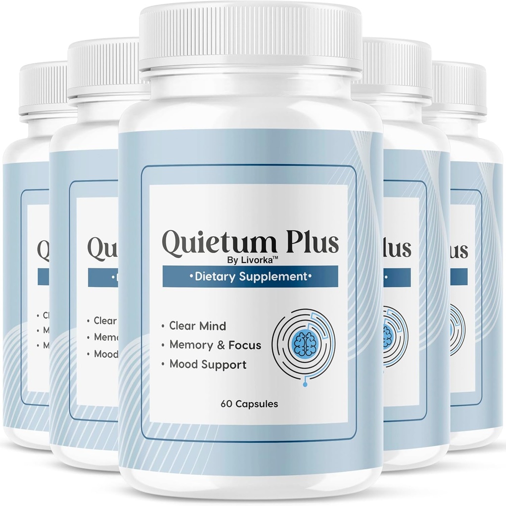 (5 Pack) Quietum Plus - Official Quietum Plus Advanced Supplement Formel, Original Quietum Plus Anmeldelser, Alle Natural QuietumPlus Advanced Formel for Sunde Øre, 300 kapsler til 5 måneder