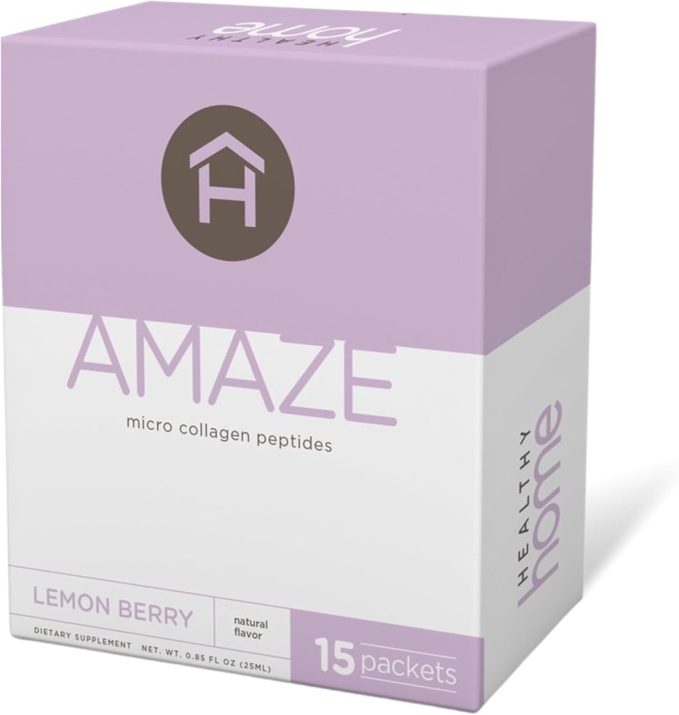 SOLIHTY Home Amaze Collage Micro Collagen Peptider - Hud, Hår, Joints - Marine Collagen, Hyaluronsyre - 15 Servere (Lemon Berry, 1 Box)