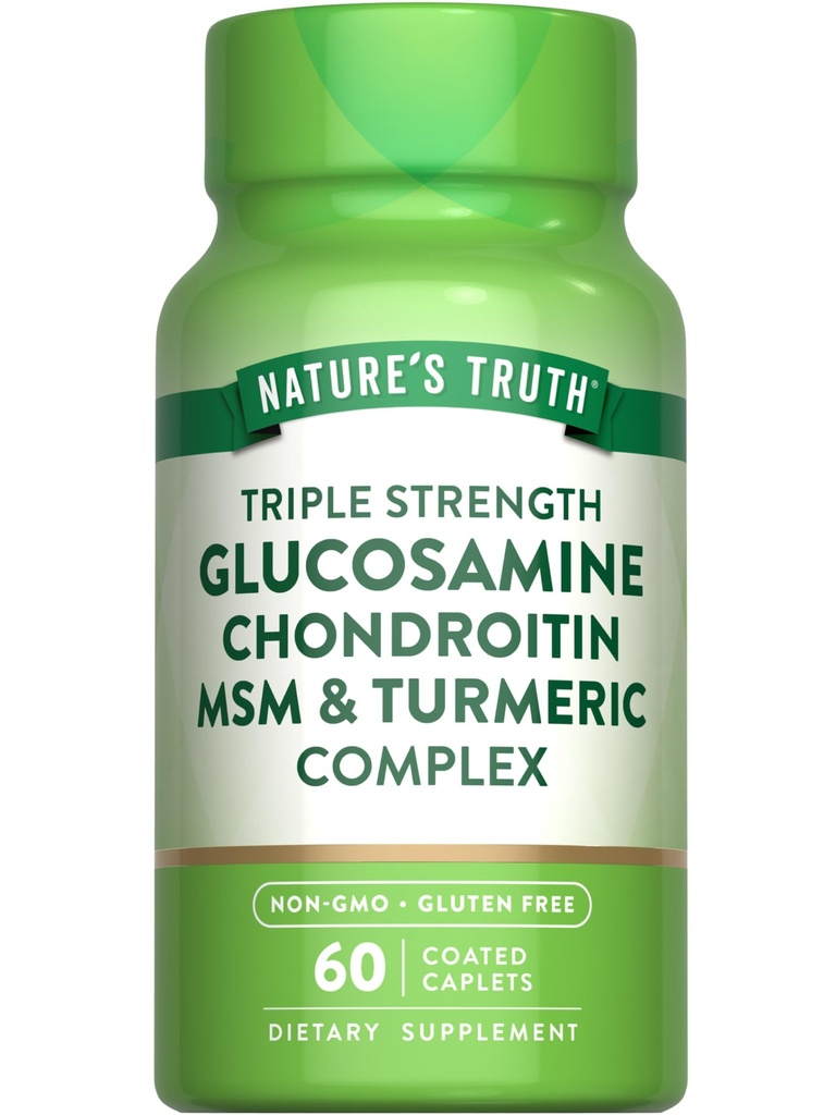 Nature 's Truth Glucosamine Chondroitin MSM Complex ttesmå 124; 60 Caplets124; med gurkemeje 124; Triple Strength Formel 124; Non- GMO og Gluten Free Supplement