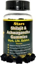 Shilajit Ashwagandha Gummies - Immunstøtte supplement med Pure Shilajit Resin - Organic Ashwagandha Gummy til Stress, Energi & Wellness, 60 Natural Star- Shaped Gummies
