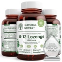 Naturlige Nutra Vitamin B12 supplement, Hjælper med at øge energiniveauer, Essential for sund nervesystem, Hjælper med at forbedre mood & mental sundhed, Understøtter kardiovaskulære system, 100 Lozenges