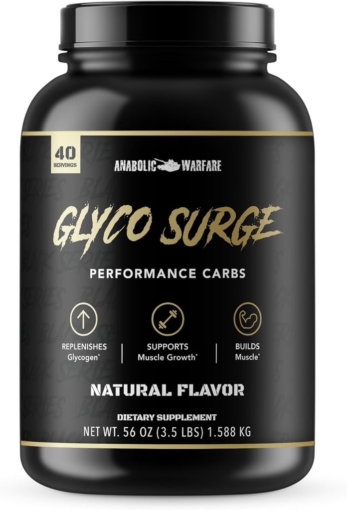 Anabolske krigsførelse Glyco Surge Glycogen supplement Performance Carbs til at hjælpe Lean Muscle Growth, Post Workout Inddrivelse og Endurance * (Natural - 40 Servere)
