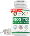 Genex formulas 40: 1 Myo- Inositol 2000mg D- Chiro Inositol 50mg (60 tabletter) Understøtter Hormone Balance & Ovarie Function - Vegan, Gluten Free, Non- GMO (30 dages forsyning)