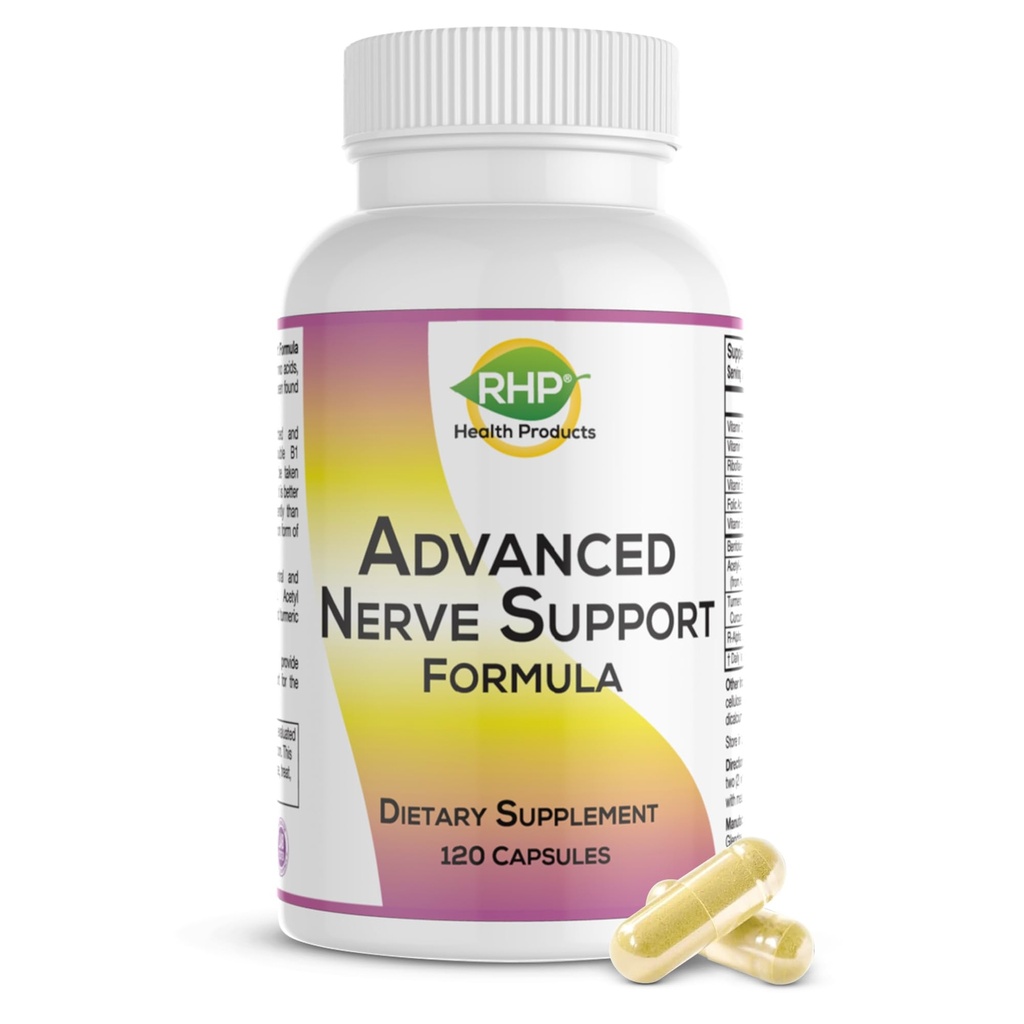 Avanceret nervestøtteformel. Perifer neuropati supplement med alpha lipoinsyre for sund nerve reparation og funktion. Maksimal styrke formel, 120 kapsler