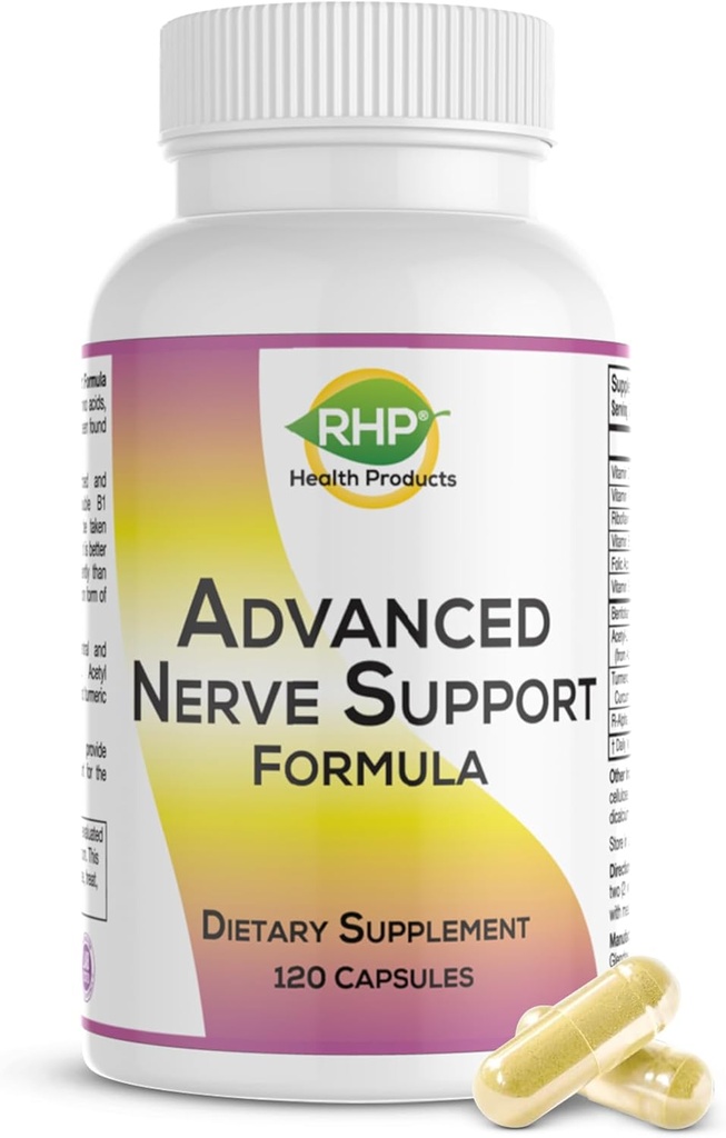 Avanceret nervestøtteformel. Perifer neuropati supplement med alpha lipoinsyre for sund nerve reparation og funktion. Maksimal styrke formel, 120 kapsler