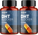 DHT Blocker til mænd med Saw Palmetto & Biotin, hårvækst formel i flydende kapsler, hårtab kosttilskud, hårvækst Vitaminer, Proprietary urteblandinger - 90 kapsler (2 flasker)