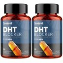 DHT Blocker til mænd med Saw Palmetto & Biotin, hårvækst formel i flydende kapsler, hårtab kosttilskud, hårvækst Vitaminer, Proprietary urteblandinger - 90 kapsler (2 flasker)