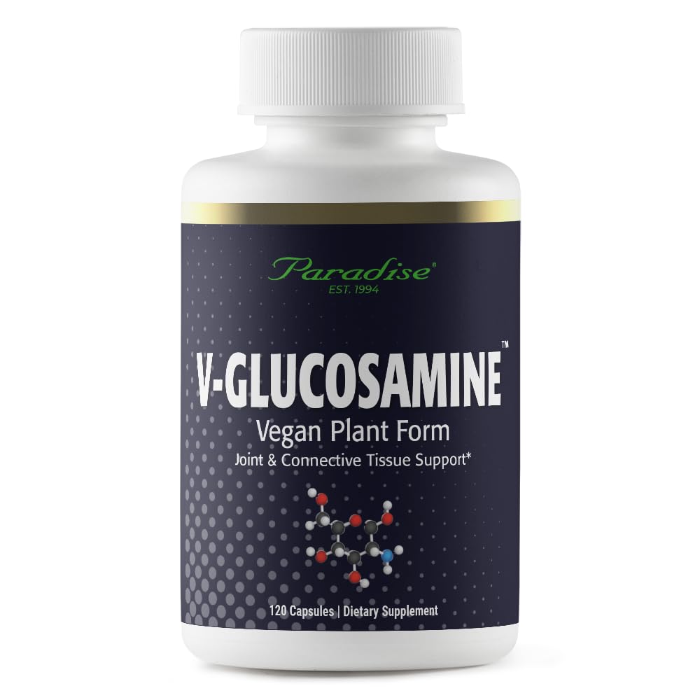 Paradise urter V- Glucosamin supplement, Tissue & fælles sundhed, Super Potent, Ultra Pure, Vegan, Non GMO, Gluten Free, 120 Vegetariske kapsler