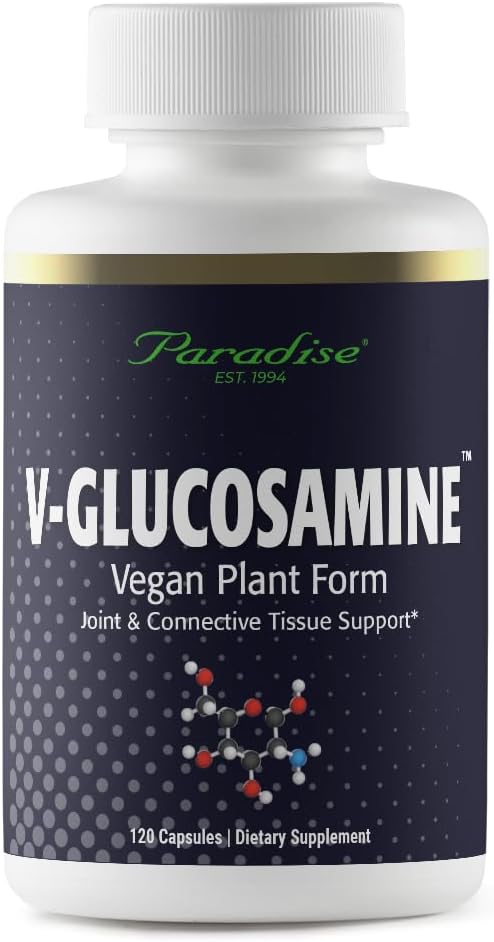 Paradise urter V- Glucosamin supplement, Tissue & fælles sundhed, Super Potent, Ultra Pure, Vegan, Non GMO, Gluten Free, 120 Vegetariske kapsler