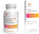 vH essentielle Probiotika med Prebiotika og Cranberry Feminin Health Supplement - 120 Kapsler (544- 36) & Prebiotic PH Balanceret Vaginal SuppositoresBox, Original version, 15 Greve