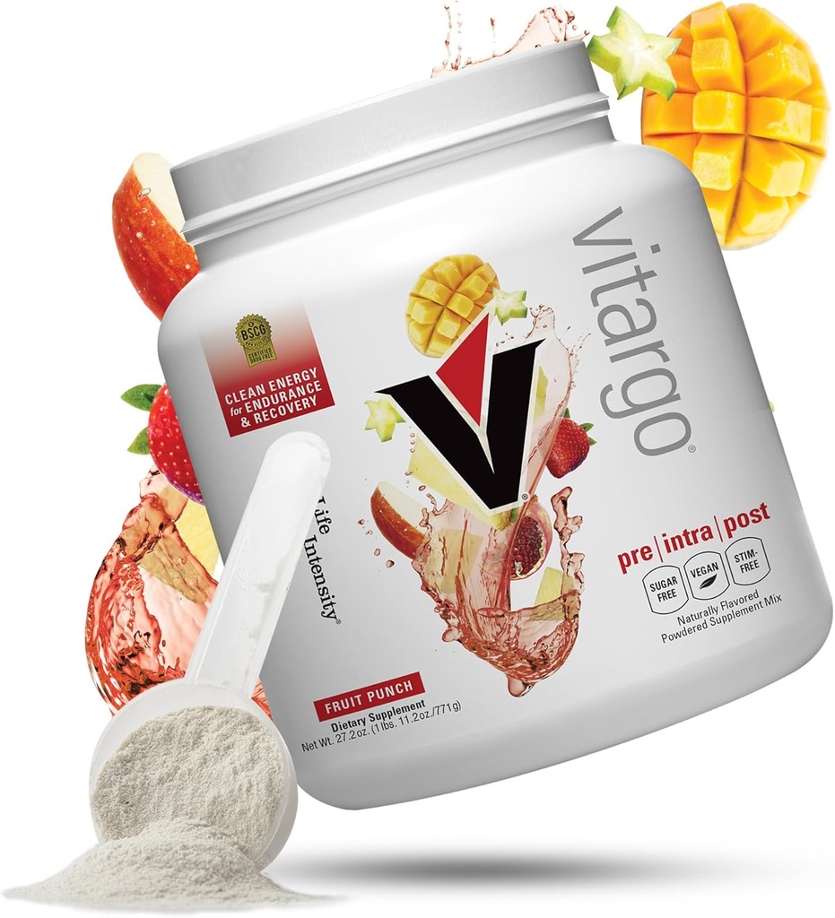 Vitargo Carbohydrat Powder, 2X Hurtigere muskel Glycogen Replenison, 1.7 LB Fruit Punch, Pre, Intra & Post, Sugar- Free Complex Carb Powder for Recovery, Endurance & Muscle Gain, Made in USA