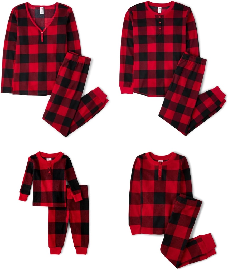 The Children 's Place Family Matching, Posted Waffle 2 stykke Pajama sæt