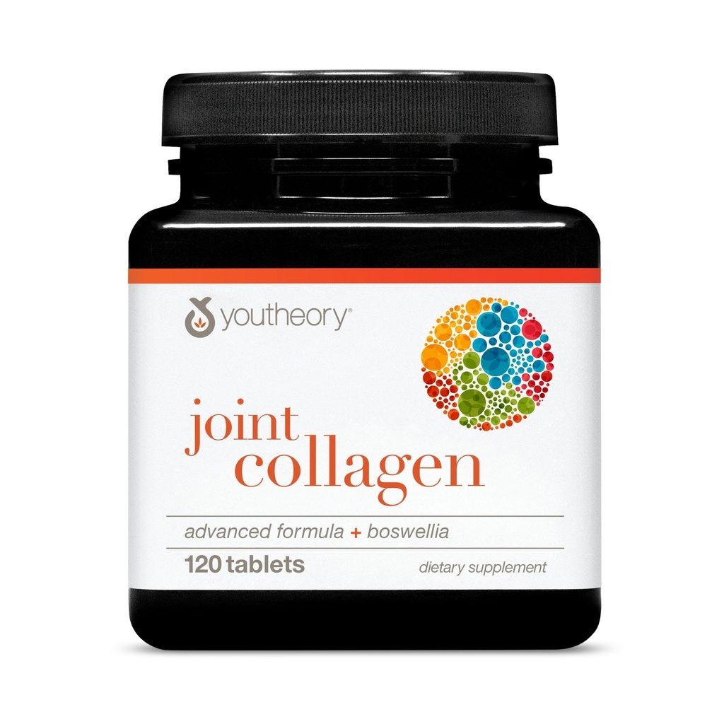 Youtory Joint Collagen Advanced - Hair, Nail, Bone, Muscle & Joint Support * - Collagen for kvinder & mænd - med 18 Aminosyrer, Boswellia Extract, Gurkemeje & Quercetin - 120 tabletter (60- Day Supply)