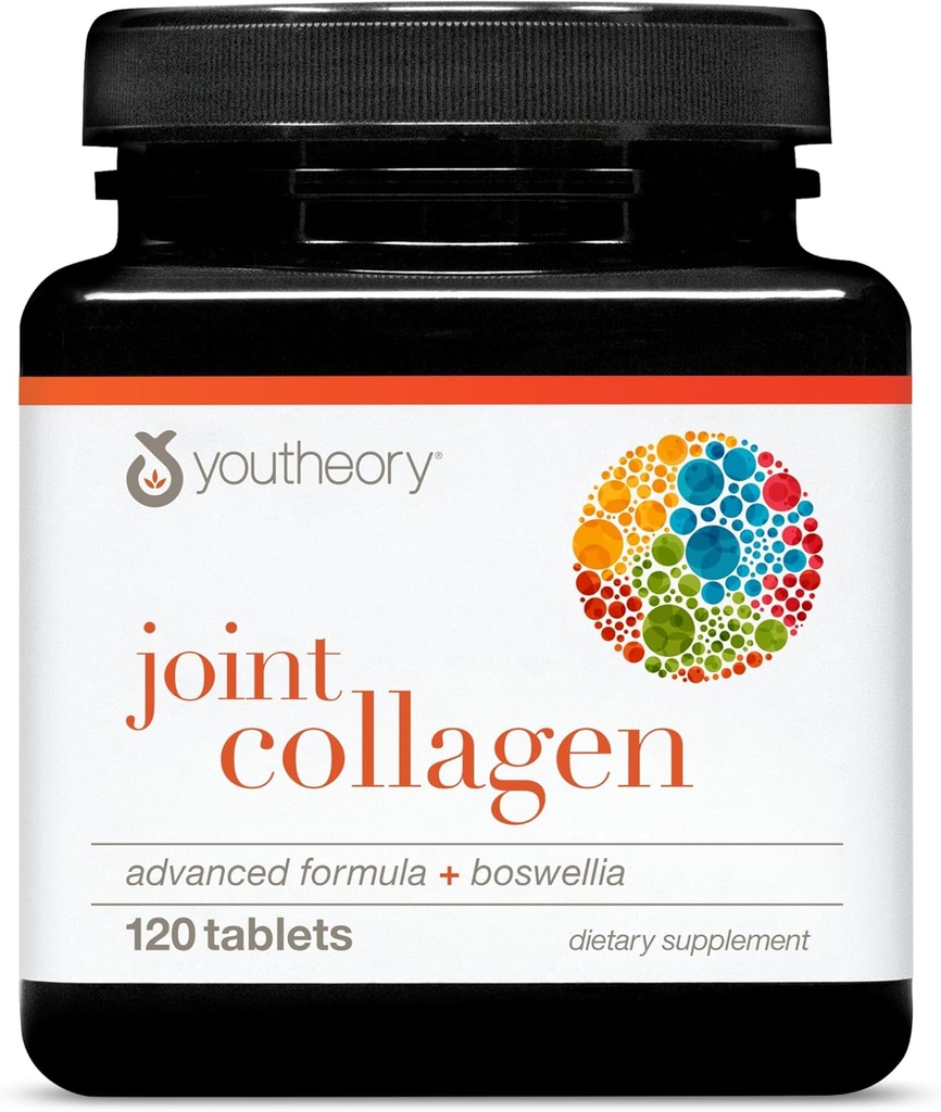 Youtory Joint Collagen Advanced - Hair, Nail, Bone, Muscle & Joint Support * - Collagen for kvinder & mænd - med 18 Aminosyrer, Boswellia Extract, Gurkemeje & Quercetin - 120 tabletter (60- Day Supply)