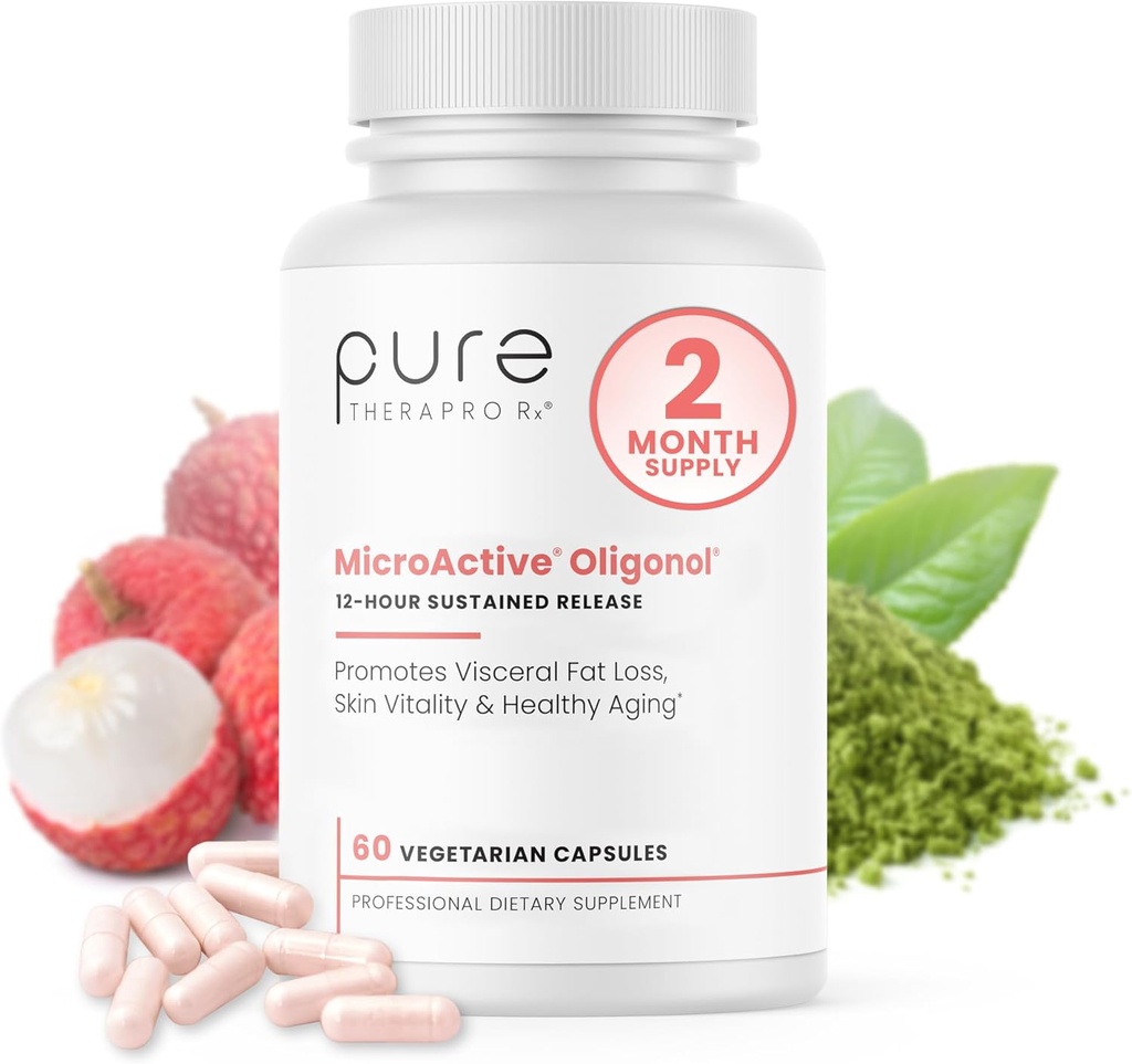 Pure Therapro Rx MicroActive Oligonol against 124; Patenteret Lychii Fruit & Green Tea Supplements 124; 2X Mere bioTilgængelige 124; 2 Måned Supply