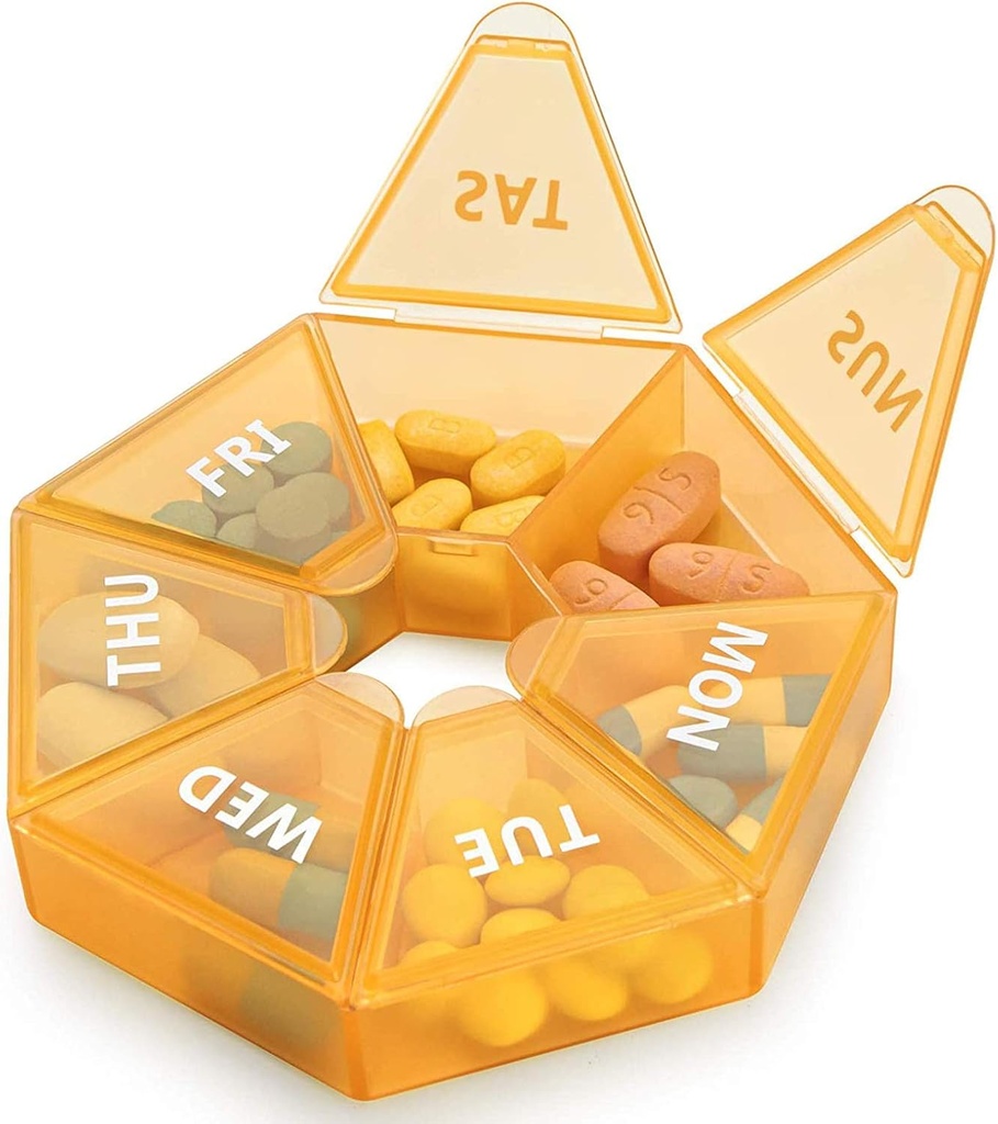 Ugentlig Pill Organizer Stor 7 dages Pill Box Organizer Daglig medicin sag for Vitamin Fish Oil Pills Kosttilskud Gigt Venlig