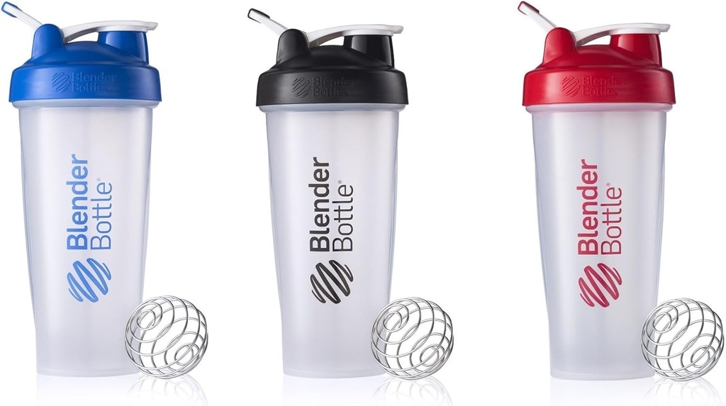 BlenderFlaske 3-Pack Vandflaske, Blå / Sort / Rød