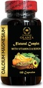 Calcium Magnesiumtilskud - Tandtilskud til voksne, supplement Komplet Mineral kompleks med Calcium Magnesium Nervesystemet Support - 1 flaske 120 kapsler