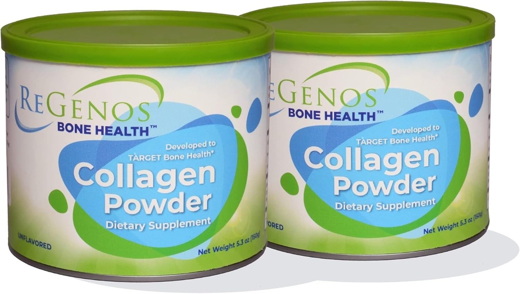 Collagen, Bioactive Hydrolyzed Collagen Peptider Powder Supplement, FORTIBONE ®, Unflavored, Type 1 og 3, Gluten Free, Kosher, 60 Day Supply (2 Pack)