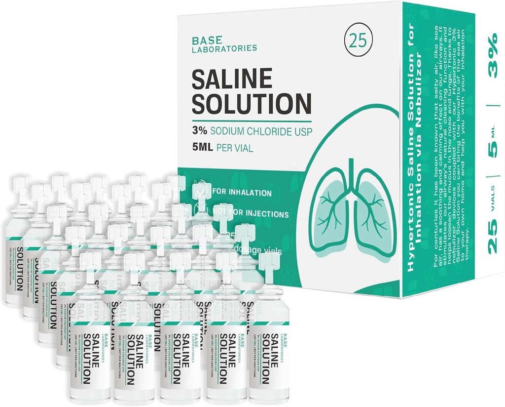 BASE LABORATORIES 3% saltopløsning til nebulizer- maskine