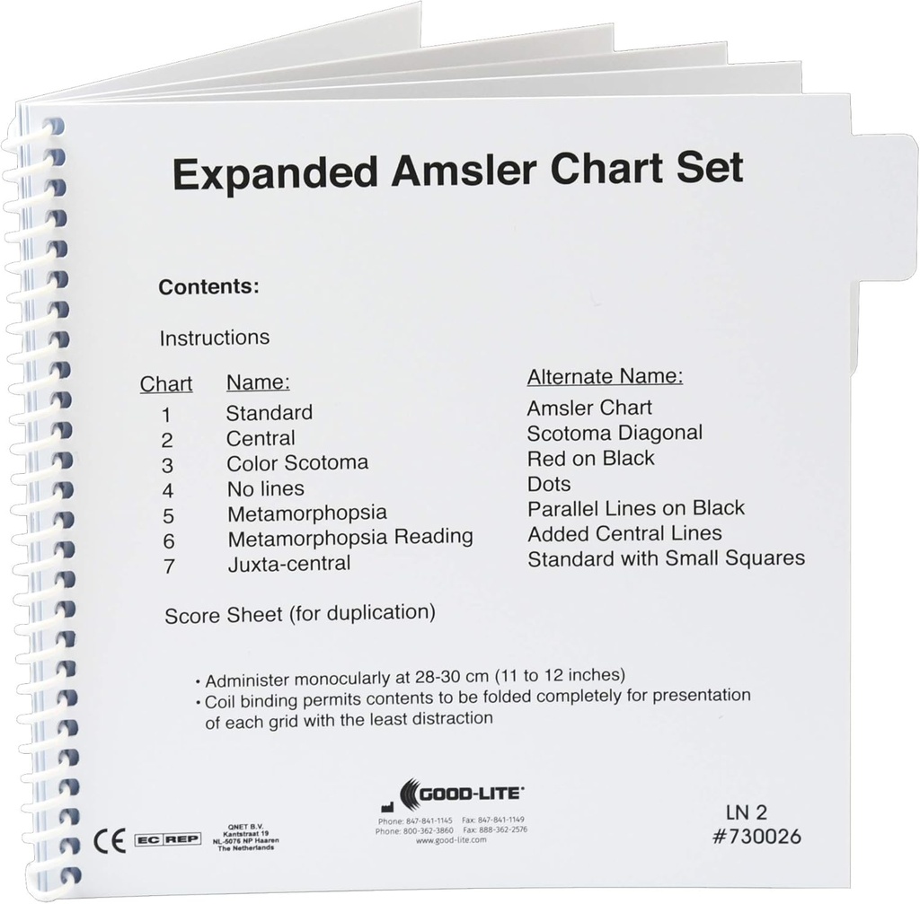 Amsler gitter Chart Set, udvidet