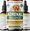 Аdrеnаl Balance for hunde og katte - Cushings Behandling for kæledyr, Аdrеnаl Support w / Ashwagandha, Licorice Root, Rhodiola Rosea - Bedste Cushings Behandling for hunde - 2oz Harmony Herbal Drops