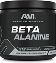 Amazing Muscle Beta- Alanine Powder Supplement- 124; 1600 Mg · 124; Unflavored • 124; 500 G (1,1 LB) • 124; 312 Servering • 124; Non- GMO • 124; Fremstillet i USA