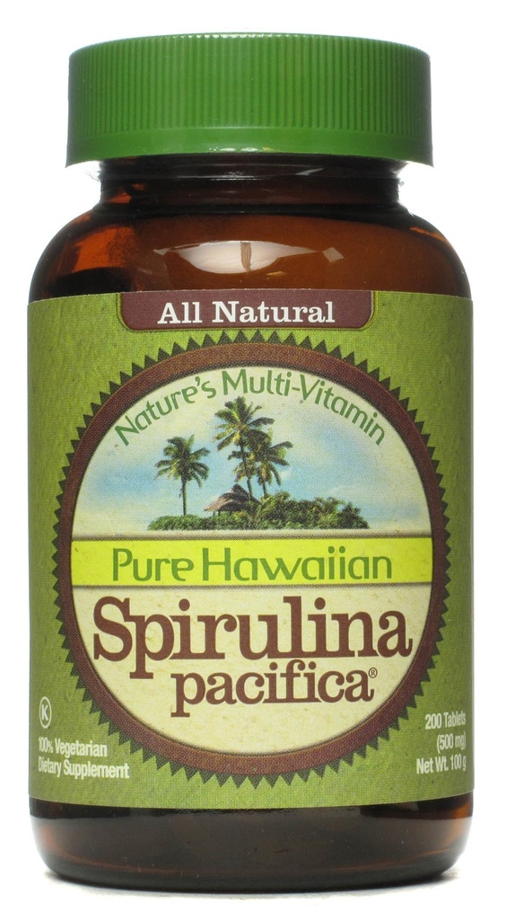 Nutrex Hawaii, Pure Hawaii Spirulina 500 mg, Vegan, Understøtter immunsystem, hjerte, celler og energi, 200 tabletter