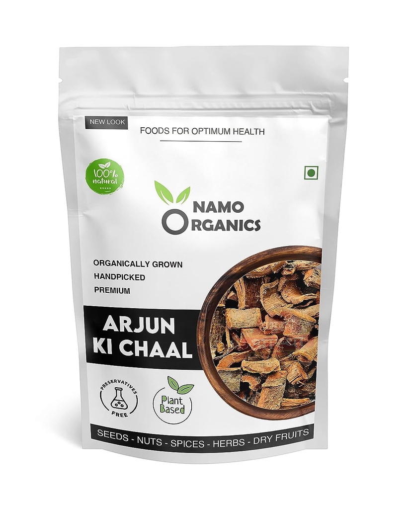 Nutranix TNA - Økologisk Arjun ki Chaal - 400 Gm Dried- Arjuna Tree Bark - Råvarer 124; Lawers Bad Cholesterol