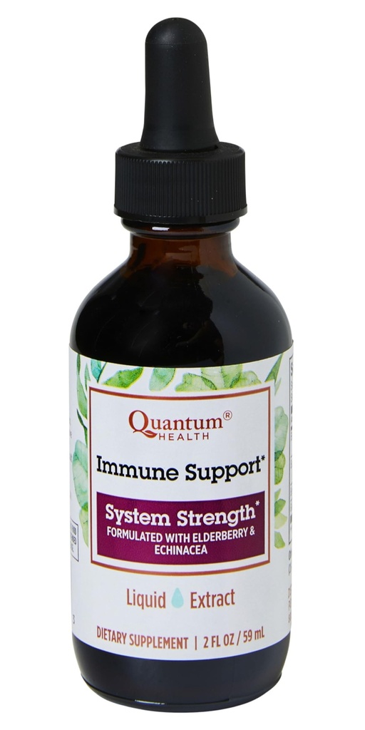 Quantum Health immunsupport Elderberry Echinacea Goldenseal Liquid Extract - Daglig Wellness Herbal Immunity Formel for kvinder & mænd - Høj dosis, hurtig Absorption Tinktur - 2 Fl Oz