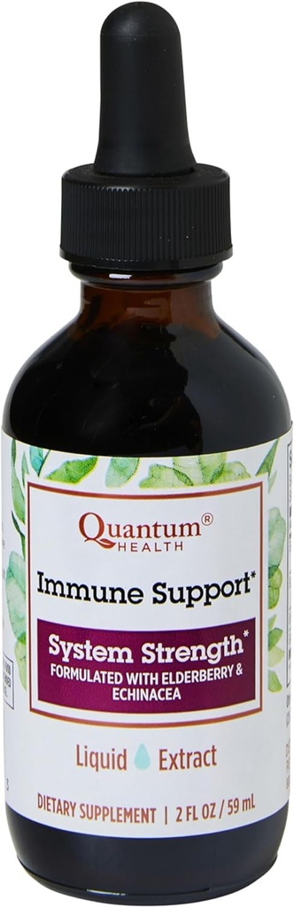 Quantum Health immunsupport Elderberry Echinacea Goldenseal Liquid Extract - Daglig Wellness Herbal Immunity Formel for kvinder & mænd - Høj dosis, hurtig Absorption Tinktur - 2 Fl Oz