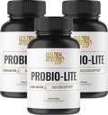 Golden Efter 50 Probio- Lite - for Gut sundhed og fordøjelse Support - Probiotika til mænd og kvinder - 3 flasker - Probiotika til lejlighedsvis hjertebrand, gas, fordøjelsesbesvær