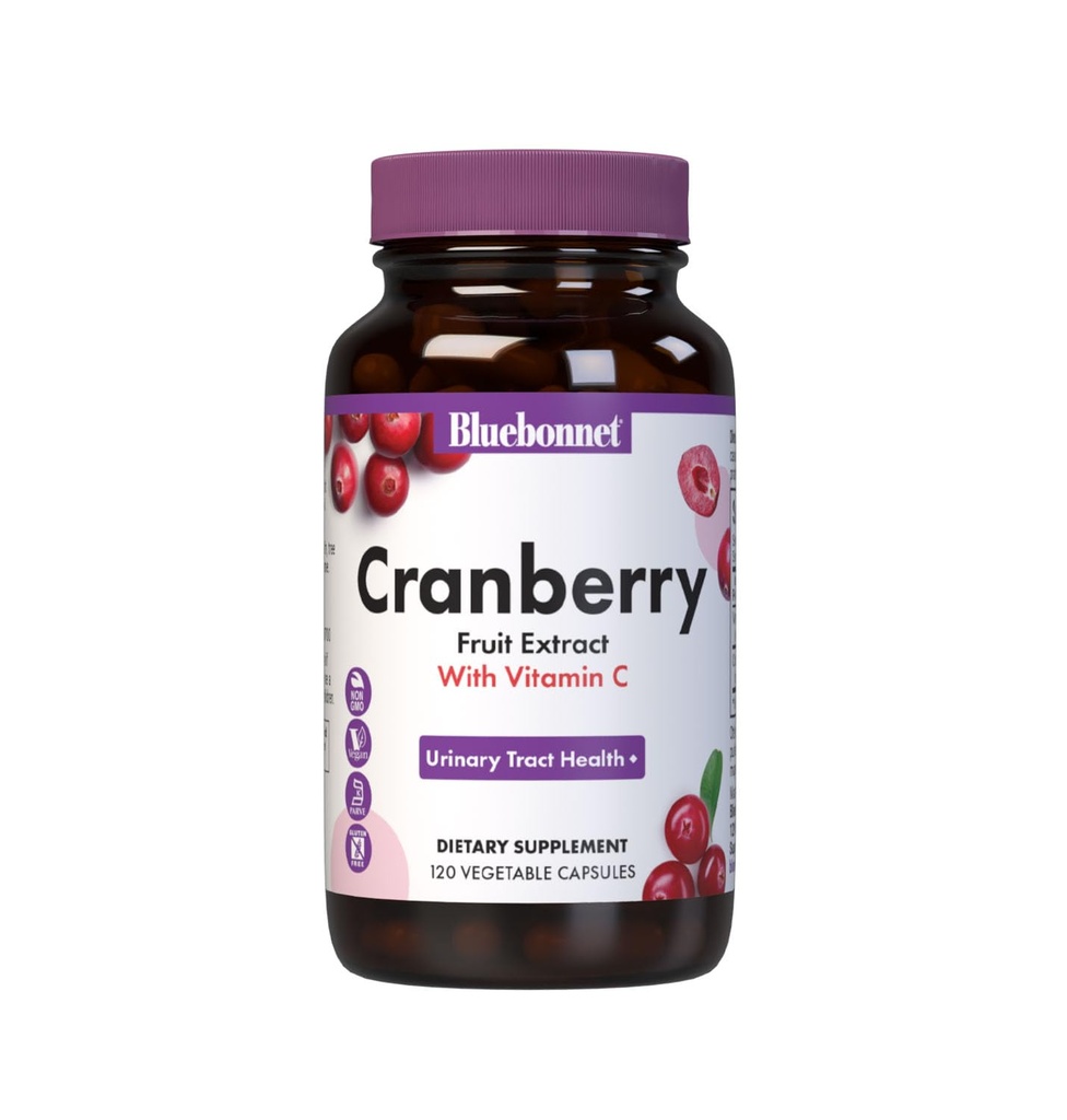 Bluebonnet Nutrition Cranberry Fruit Extract, Urinary Tract Support *, Non- GMO, Kosher- Certified, Vegan, Gluten- Free, Soy- Free, Dairy- Free, 60 Vegetabilske kapsler, 60 Servering