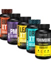 Jacked Factory Thermogen Fat Burner Vægttab Supplement - Burn- XT Termogene og Lean PM Nighttime Vægttab Sleep Aid - Lean- XT Coffein- Free Fat Burner, Yohimbine Kapsler, Dry XT Diuretic