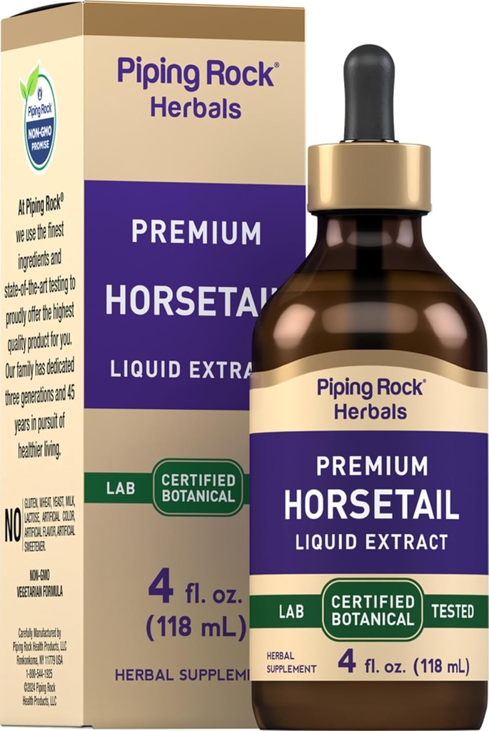 Piping Rock Horsetail Extract Tincture Yep 124; 4 Fl Oz Yep 124; Flydende urt Supplement 124; Alkohol fri, Non- GMO, Gluten fri