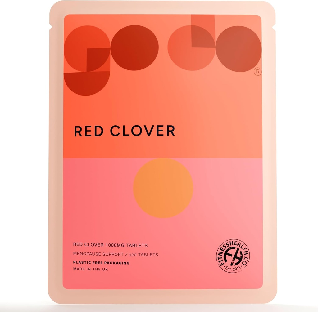 Fitness Health Red Clover Extract 1000MG Tablet - Menopause og Hormonal Health Support - Høj styrke Isoflavone - Cardiovaskulær Health - Fremme hud og hår sundhed - (120 tabletter)