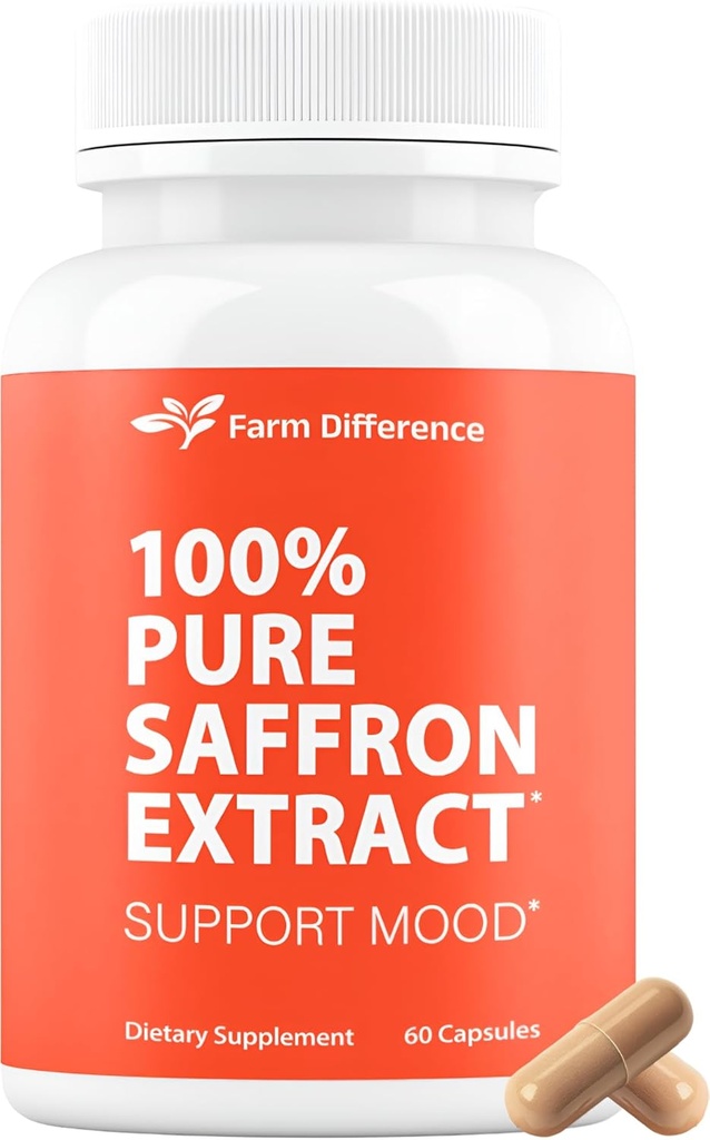 Saffron Kosttilskud 88.5mg - 100% Pure Saffron Extract Kapsler - Mood, Eye, & Energy Support - Made in USA