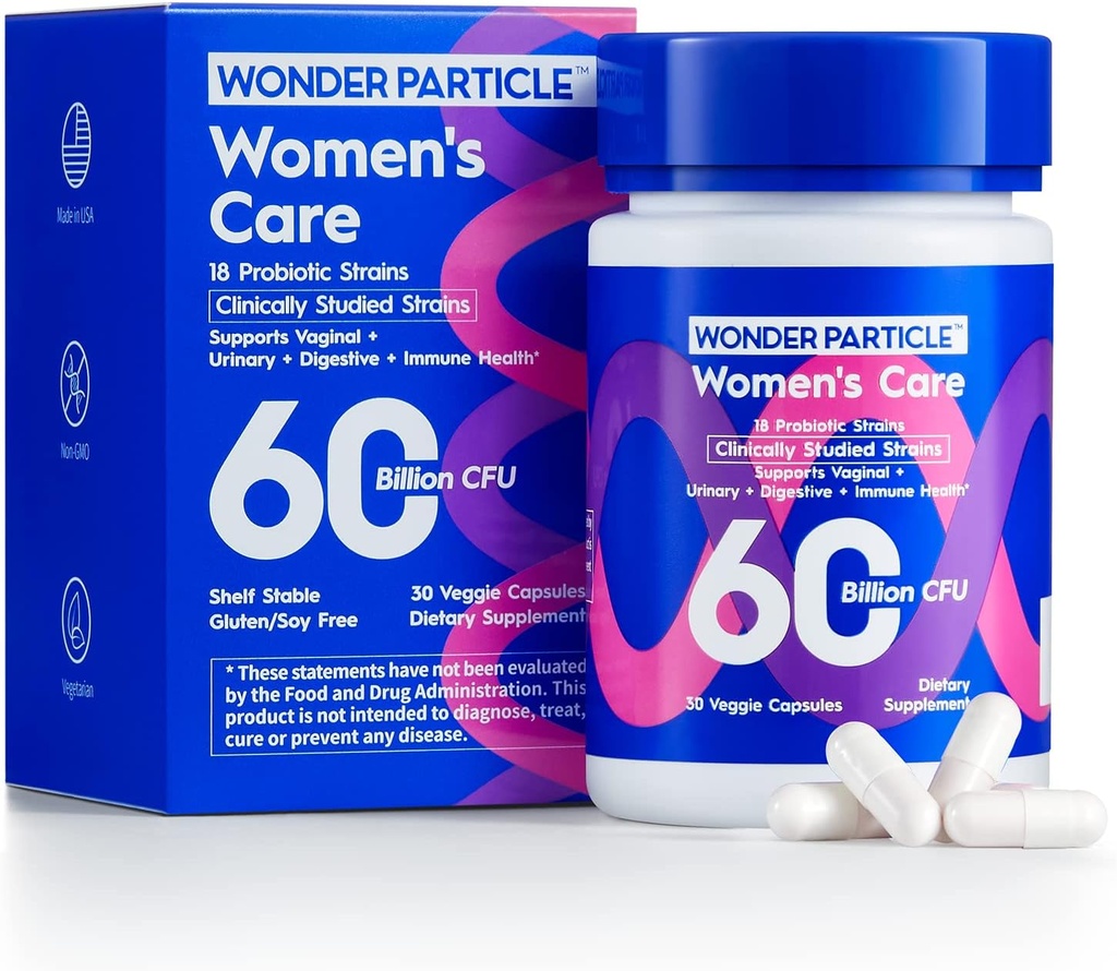 Probiotika til kvinder med Prebiotika og Cranberry, 60 Millioner CFU, 18 Strops, Kvinder 's Daily Probiotic, til fordøjelsesmæssig vaginal & UTI sundhed, Non- GMO, No Soy & Gluten, 30ct
