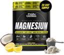 Magnesium Glycinate Powder Supplement - L- Theanine, Ashwagandha, Valerian Root - Høj Absorption - Understøtter muskelreparation - Grundlagt af James Rodriguez - 30 Servere (kokos Lemonade)