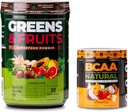 Nutrologi Grønne & frugter Powder- naturligt sourced Superfood, Chokolade (30 Servere) BCAA Natural, Plant Based BCAA Powder, Orange Coconut Flavor (30 Servere)