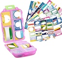1Pack Travel Pill Organizer - 10 afdelinger Pill Case, Kompakt og transportabel Pill Box, Perfekt til On- The- Go Storage, Pill Holder til purse (Pink med 156 stickers)