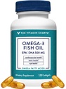 Den Vitamin Shoppe Omega 3 Fish Oil 1000mg, EPA 300mg & DHA 200mg, Renhed Assured, Molekylært Destilleret til støtte kardiovaskulær, fælles og hjerne sundhed (120 Softgels)