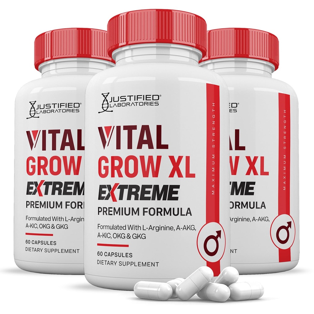 Justified Laboratories (3 Pack Vital Grow XL Extreme Pills 1600MG Premium formel Proprietary Blend for Men 's Health 180 Kapsler