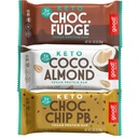 Godt! Snacks Keto Variety Pack Protein Bar, Vegan, Soy & Gluten Free, Lavsukker Meal Erstatning, 10g High Protein, Natural Sund Snack, For Atleter & Aktiv livsstil, 3g Net Carbs, 12 Barer