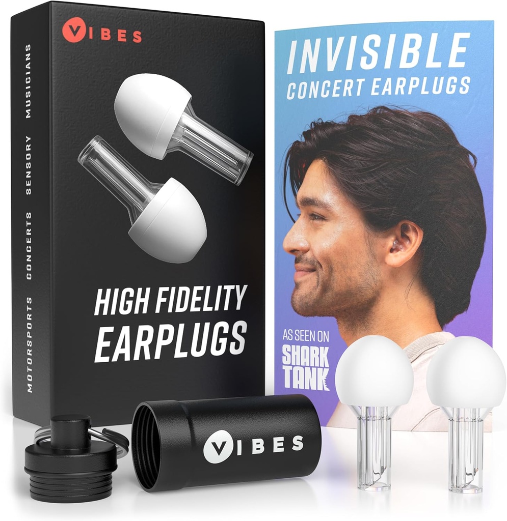 VIBES High Fidelity Concert Ear Plugs - Genanvendelige støjreducerende Ørestik til koncerter, musikere, rave og live events - Komfortabel høreværn til Kraftige omgivelser