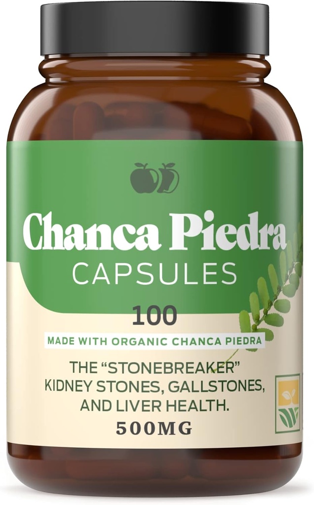 Komplette naturlige produkter Chanca Piedra 100 Kapsler & Chanca Piedra Extract 8oz Bundle