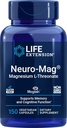 Life Extension Neuro- Mag Magnesium L- Threonat, 150 Vegetariske Kapsler, Magtein Supplement for kvinder og mænd