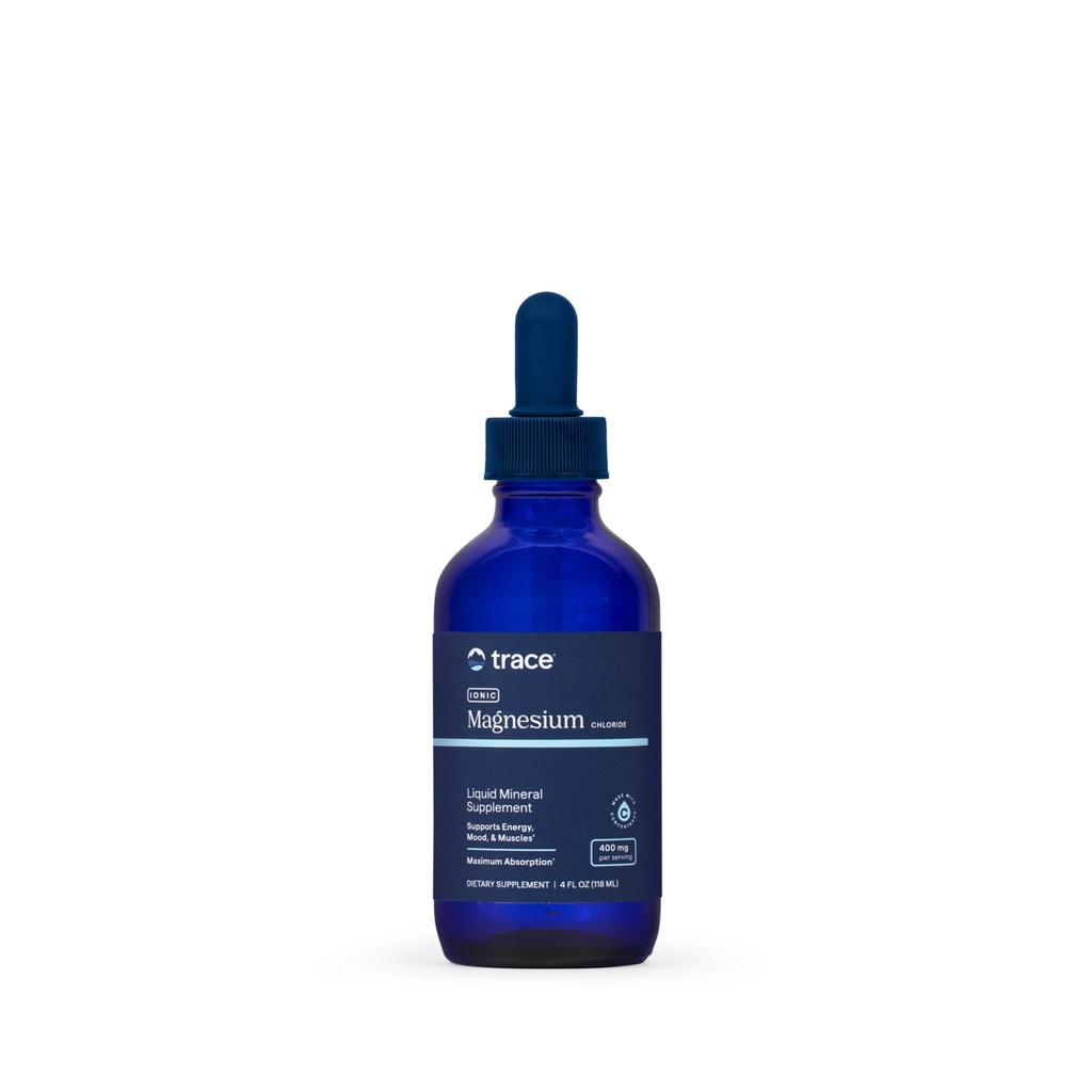 Trace Minerals Ionic Magnesium - Flydende Ionic Magnesium til støtte immunforsvar, hjerne & hjerte sundhed - supplement til støtte energi & vitalitet - tillæg med Magnesium & natrium - 4 fl oz (30 Servere)